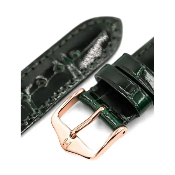 HIRSCH London Alligator - Leather Watch Strap - Dark Green Shiny - Image 5