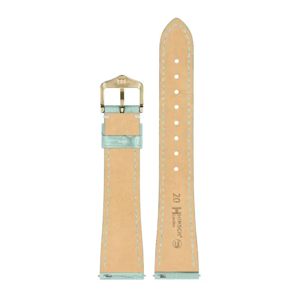 HIRSCH London Alligator - Leather Watch Strap - Ice Blue - Image 3