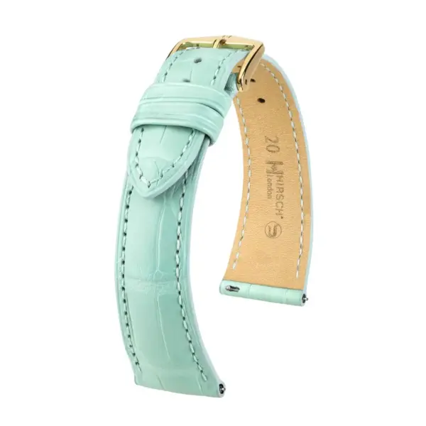 HIRSCH London Alligator - Leather Watch Strap - Ice Blue