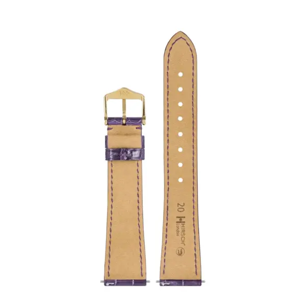 HIRSCH London Alligator - Leather Watch Strap - Purple Shiny - Image 3