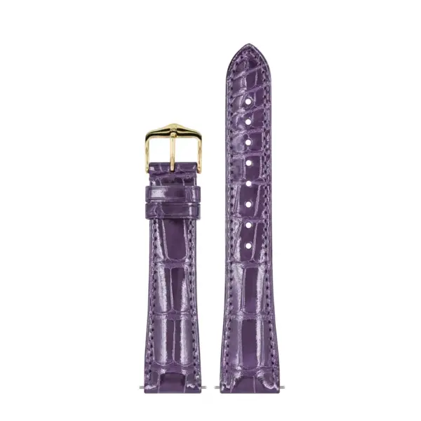 HIRSCH London Alligator - Leather Watch Strap - Purple Shiny - Image 2