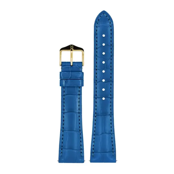 HIRSCH London Alligator - Leather Watch Strap - Royal Blue - Image 2