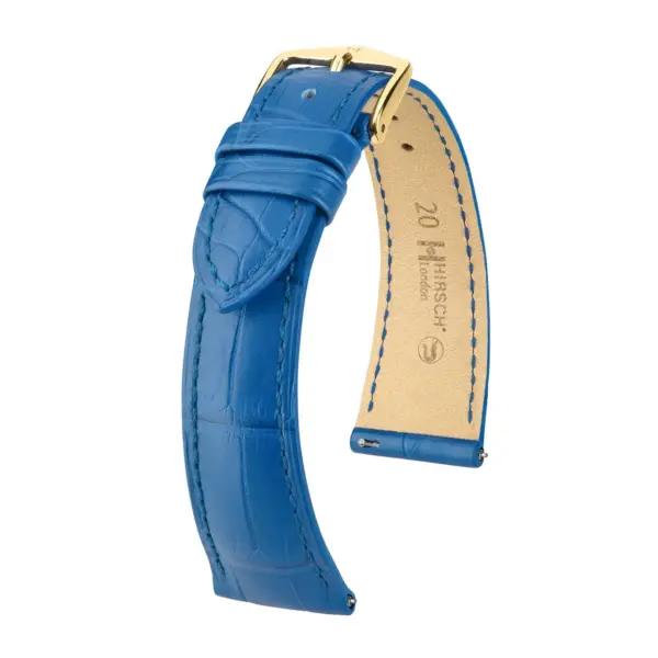 HIRSCH London Alligator - Leather Watch Strap - Royal Blue