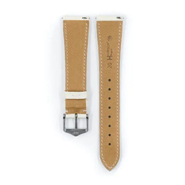 HIRSCH Regent - Alligator Flank Leather Watch Strap - White - Image 3