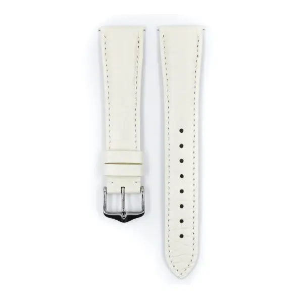 HIRSCH Regent - Alligator Flank Leather Watch Strap - White - Image 2