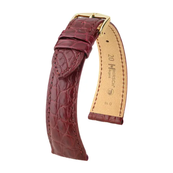 HIRSCH Regent - Alligator Flank Leather Watch Strap - Wine Red - Image 4