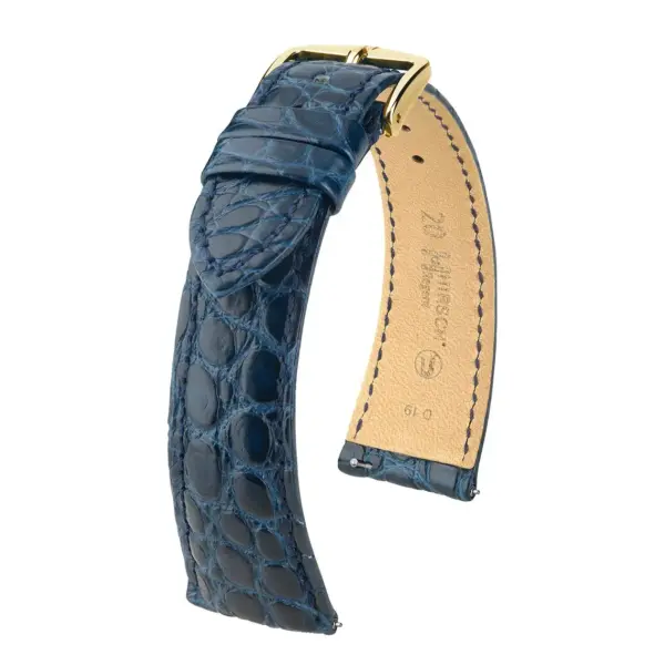 HIRSCH Regent - Alligator Flank Leather Watch Strap - Blue - Image 4
