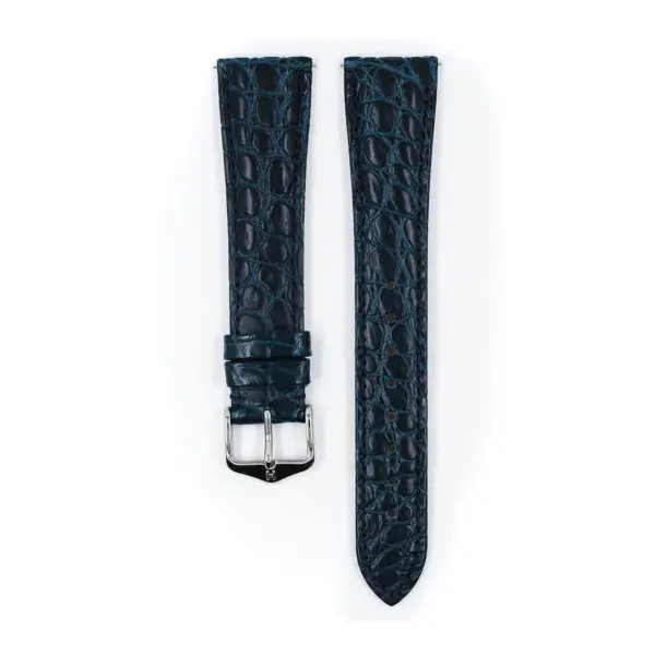 HIRSCH Regent - Alligator Flank Leather Watch Strap - Blue - Image 2