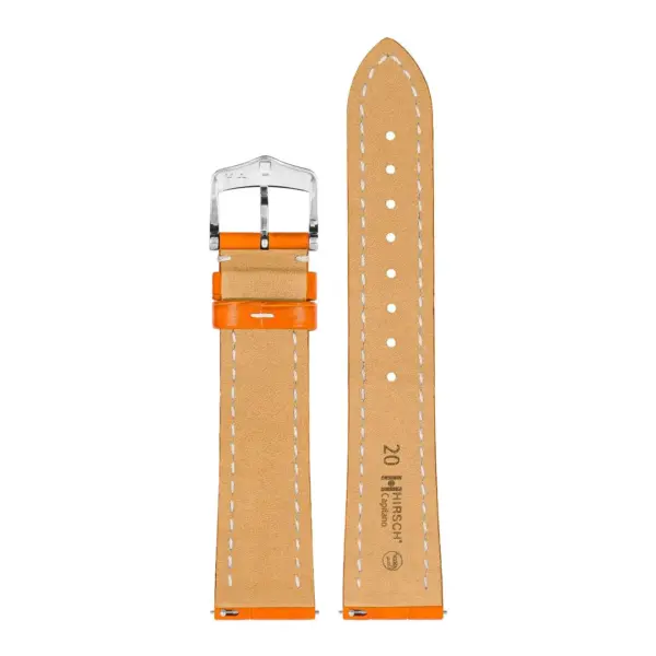 HIRSCH Capitano - Alligator Leather Watch Strap - Orange - Image 3