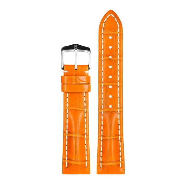 HIRSCH Capitano - Alligator Leather Watch Strap - Orange - Image 2