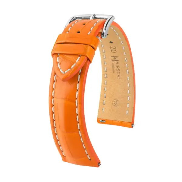 HIRSCH Capitano - Alligator Leather Watch Strap - Orange