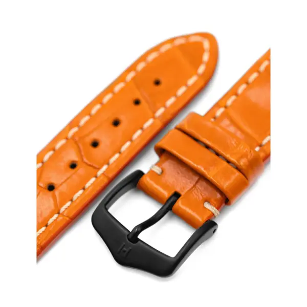 HIRSCH Capitano - Alligator Leather Watch Strap - Orange - Image 5