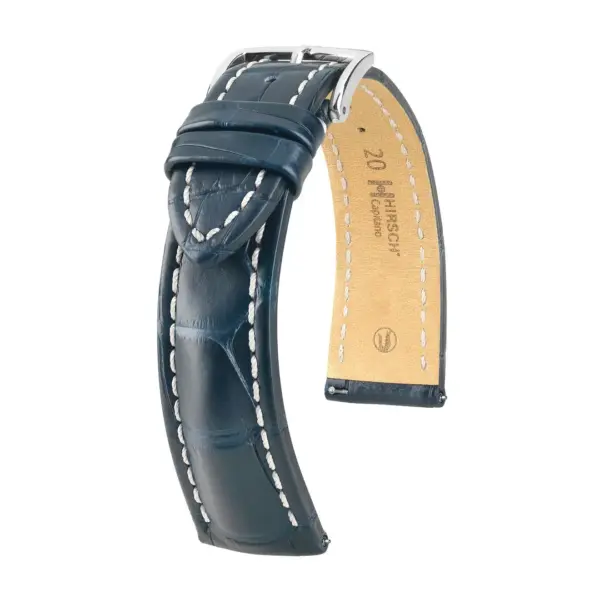 HIRSCH Capitano - Alligator Leather Watch Strap - Dark Blue