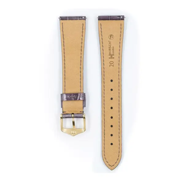 HIRSCH London Alligator - Leather Watch Strap - Taupe Shiny - Image 3