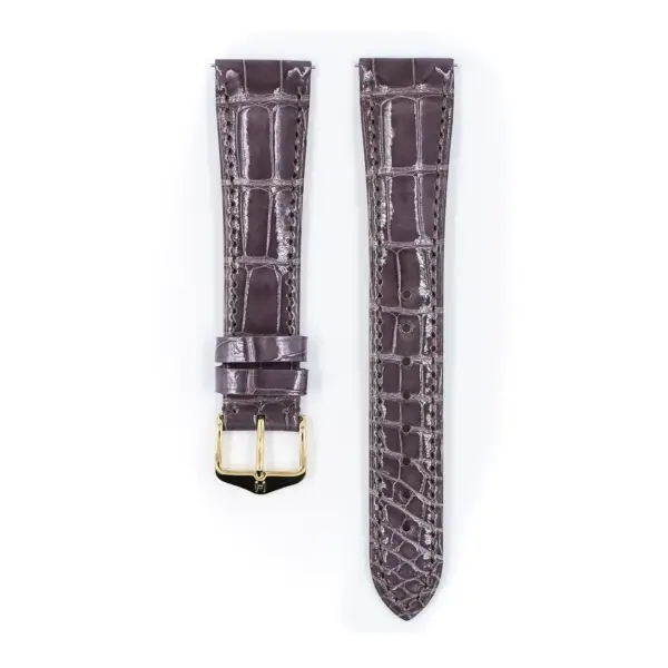 HIRSCH London Alligator - Leather Watch Strap - Taupe Shiny - Image 2