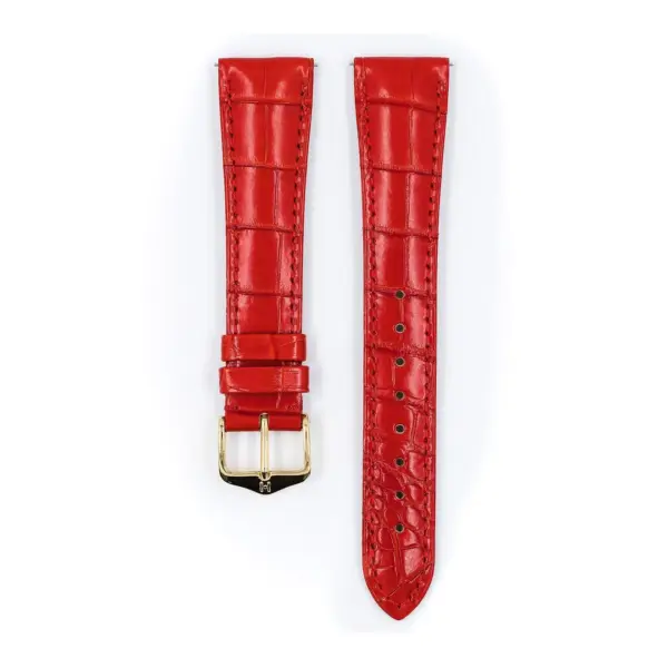 HIRSCH London Alligator - Leather Watch Strap - Red - Image 2