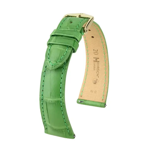 HIRSCH London Alligator - Leather Watch Strap - Green