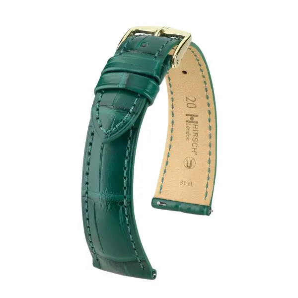 HIRSCH London Alligator - Leather Watch Strap - Dark Green
