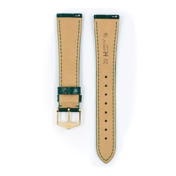 HIRSCH London Alligator - Leather Watch Strap - Dark Green - Image 3