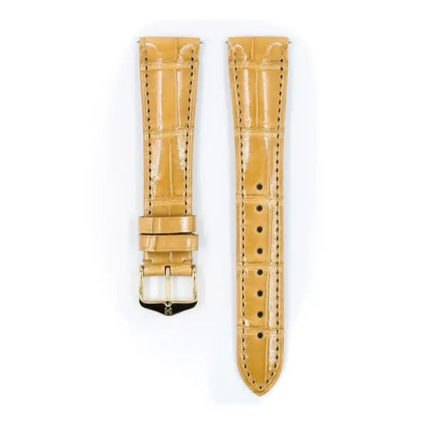 HIRSCH London Alligator - Leather Watch Strap - Beige Shiny - Image 2