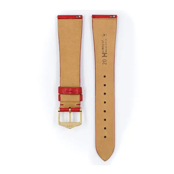 HIRSCH Massai Ostrich - Leather Watch Strap - Red - Image 3