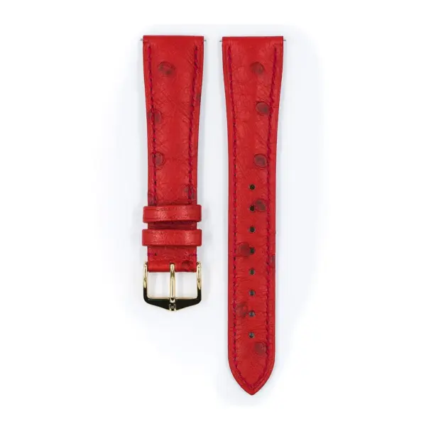 HIRSCH Massai Ostrich - Leather Watch Strap - Red - Image 2