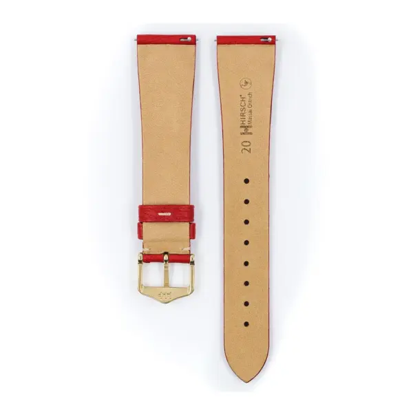 HIRSCH Massai Ostrich - Leather Watch Strap - Red/White - Image 3