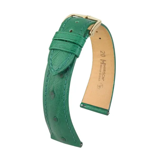 HIRSCH Massai Ostrich - Leather Watch Strap - Green