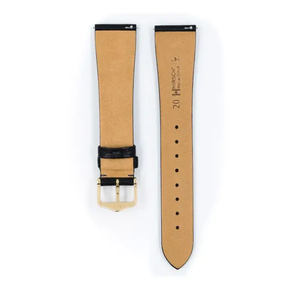 HIRSCH Massai Ostrich - Leather Watch Strap - Black - Image 3
