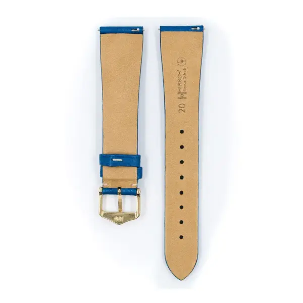HIRSCH Massai Ostrich - Leather Watch Strap - Royal Blue/White - Image 3