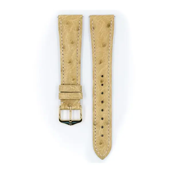 HIRSCH Massai Ostrich - Leather Watch Strap - Beige - Image 2