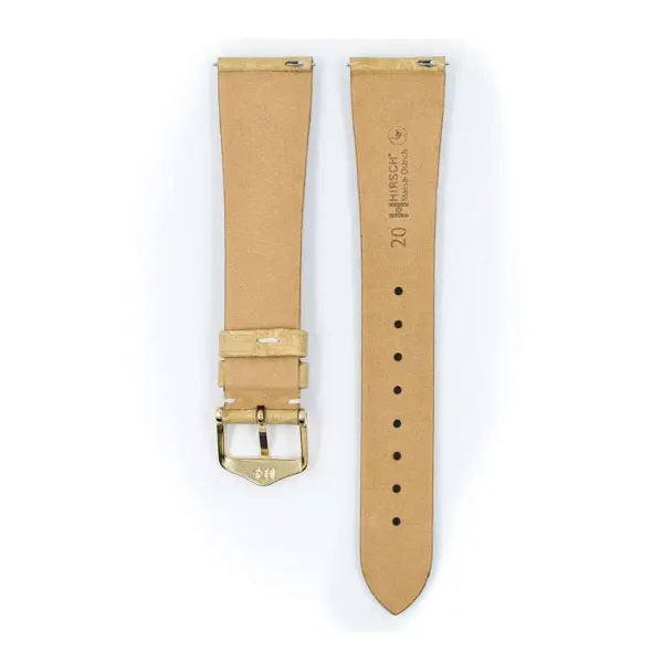 HIRSCH Massai Ostrich - Leather Watch Strap - Beige/White - Image 3