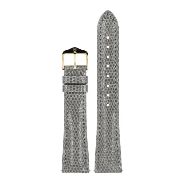 HIRSCH London Lizard - Leather Watch Strap - Grey Shiny - Image 2
