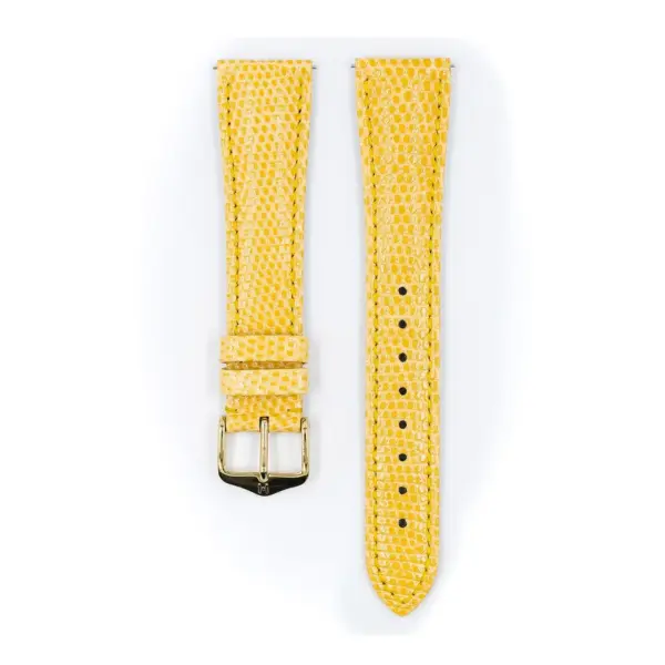 HIRSCH London Lizard - Leather Watch Strap - Light Yellow Shiny - Image 2