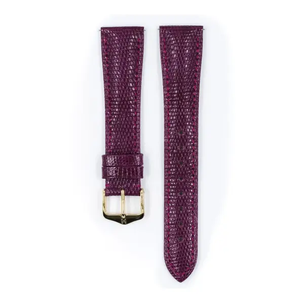 HIRSCH London Lizard - Leather Watch Strap - Violet Shiny - Image 2
