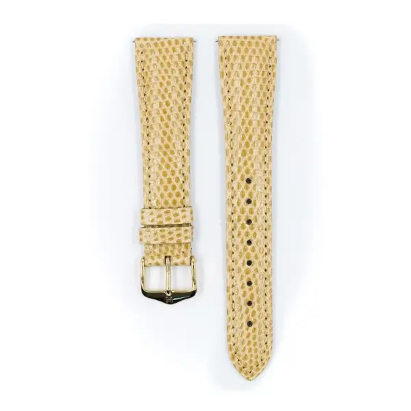 HIRSCH London Lizard - Leather Watch Strap - Beige Shiny - Image 2