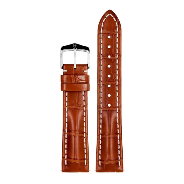 HIRSCH Capitano - Alligator Leather Watch Strap - Golden Brown - Image 2