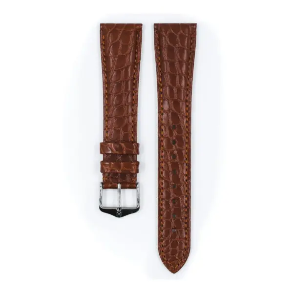 HIRSCH Regent - Alligator Flank Leather Watch Strap - Golden Brown - Image 2
