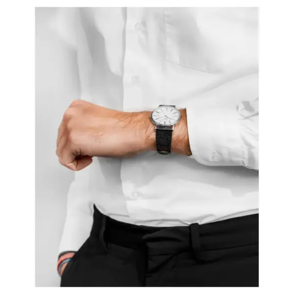 HIRSCH Lizard - Leather Watch Strap - Black Shiny - Image 5