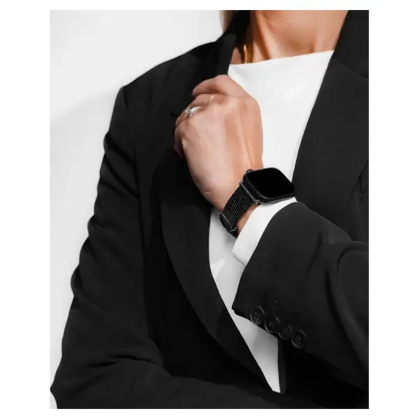 HIRSCH Lizard - Leather Watch Strap - Black Shiny - Image 7