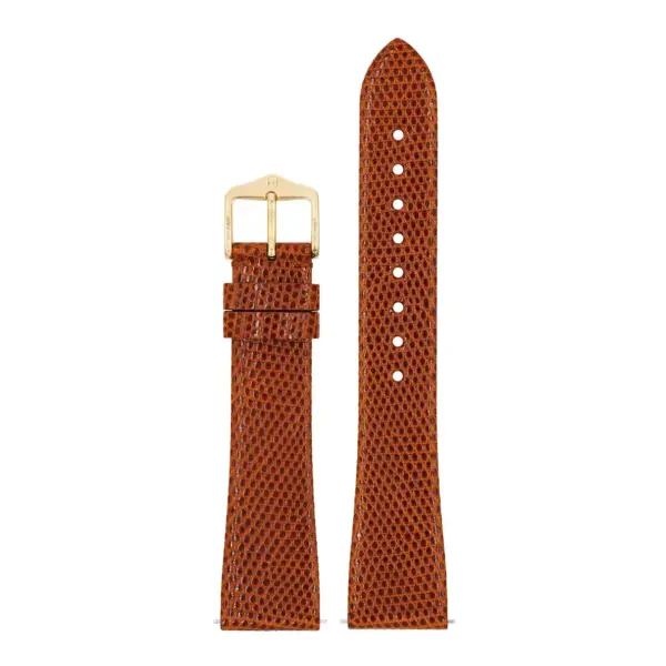 HIRSCH Lizard - Leather Watch Strap - Golden Brown Shiny - Image 2