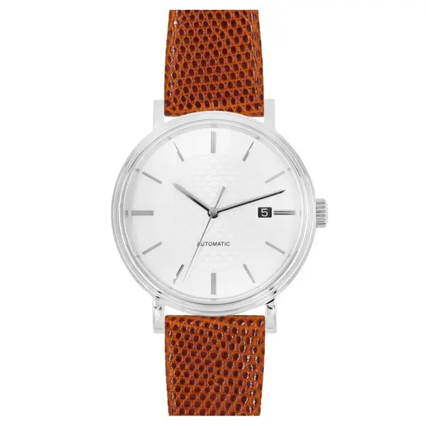 HIRSCH Lizard - Leather Watch Strap - Golden Brown Shiny - Image 4