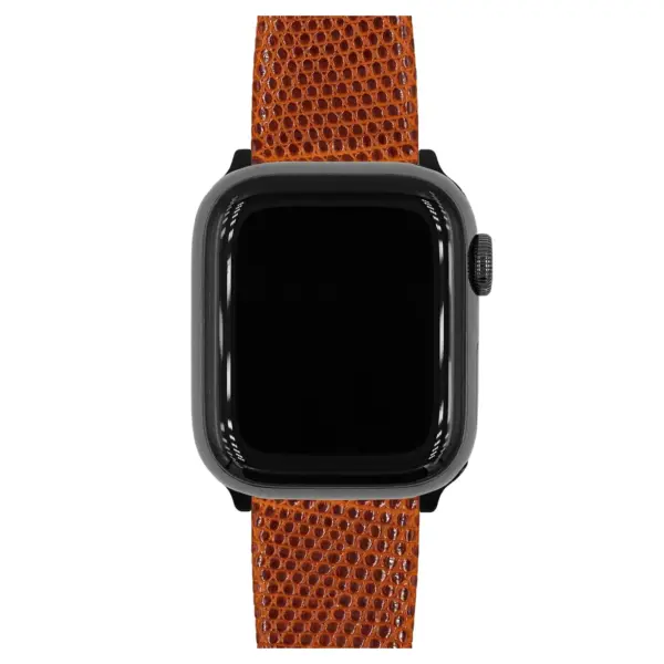 HIRSCH Lizard - Leather Watch Strap - Golden Brown Shiny - Image 6
