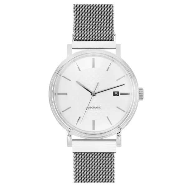 HIRSCH Milanaise - Mesh Watch Band - Magnetic Clasp - Silver - Image 4