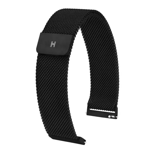HIRSCH Milanaise - Mesh Watch Band - Magnetic Clasp - Black