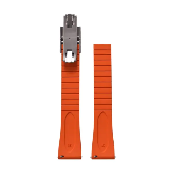 CHROONOO Cut-to-Size Rubber Watch Strap - Orange - Image 2