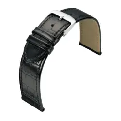 Barington Croco Print Classic Watch Strap (690) - Black
