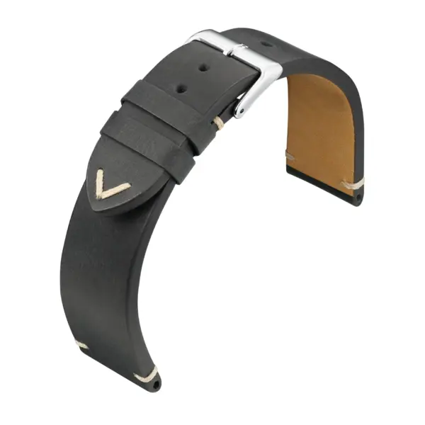 Barington Vintage Leather Watch Strap (635) - Black