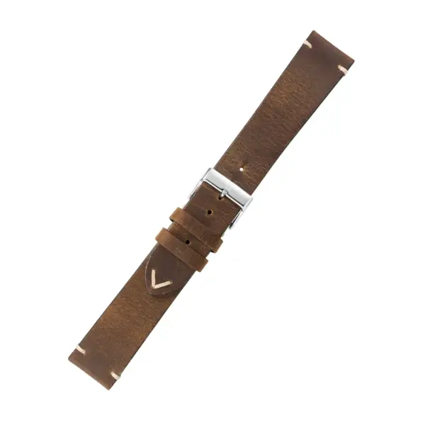 Barington Vintage Leather Watch Strap (635) - Dark Brown - Image 2