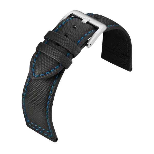 Eulit Regatta Sailcloth-Look Watch Strap (232) - Black/Blue